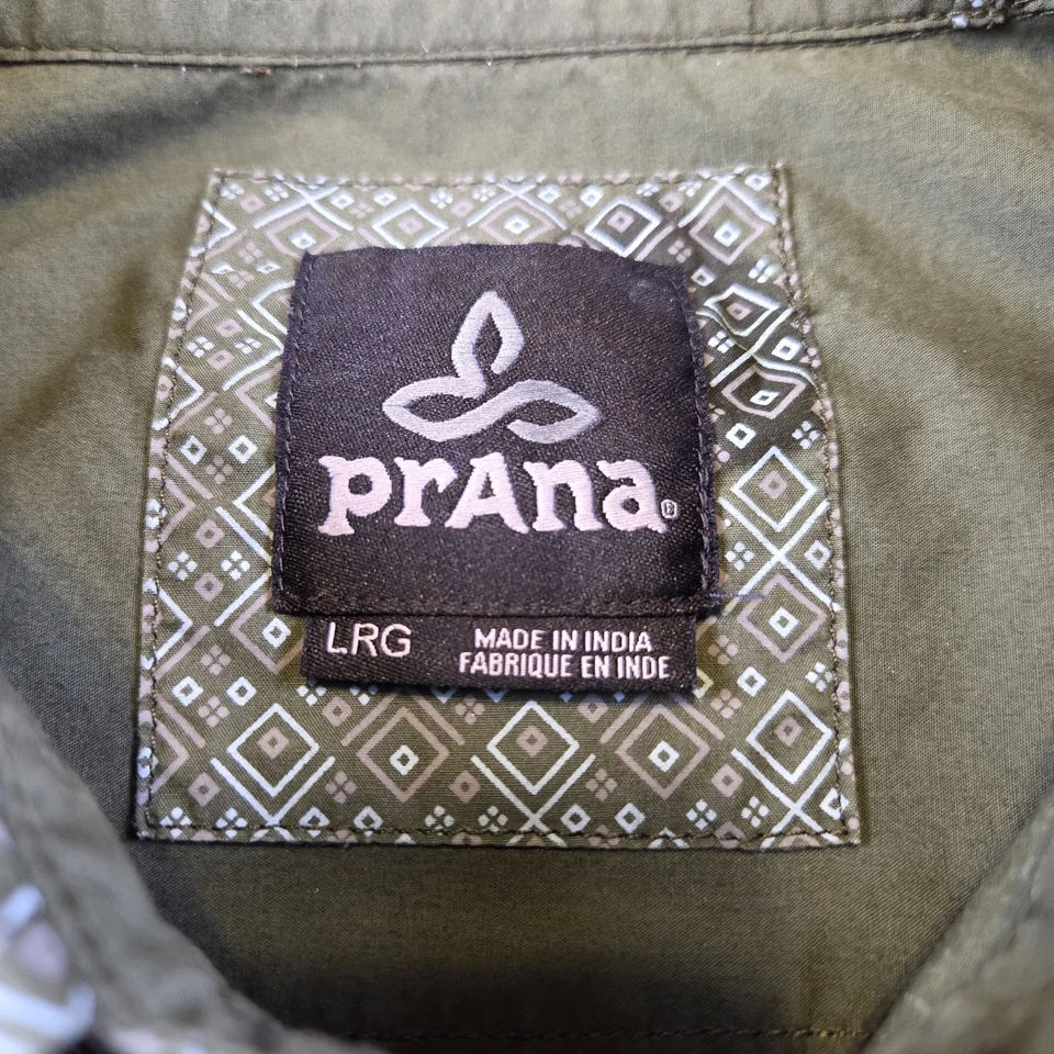 Camisa prAna Verde Manga Corta Para Hombre Grande Con Botones Informal Algodón Orgánico Foto 2 de 4