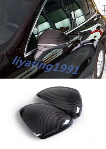 Real Carbon Fiber Car Side Mirror Cover Caps For 2011-2016 Porsche Cayenne - Picture 1 of 6