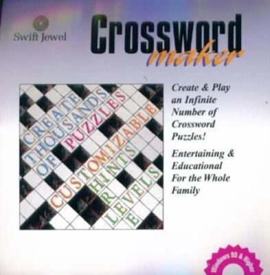 Crossword Maker PC CD print own word answers clues letter puzzle computer game!