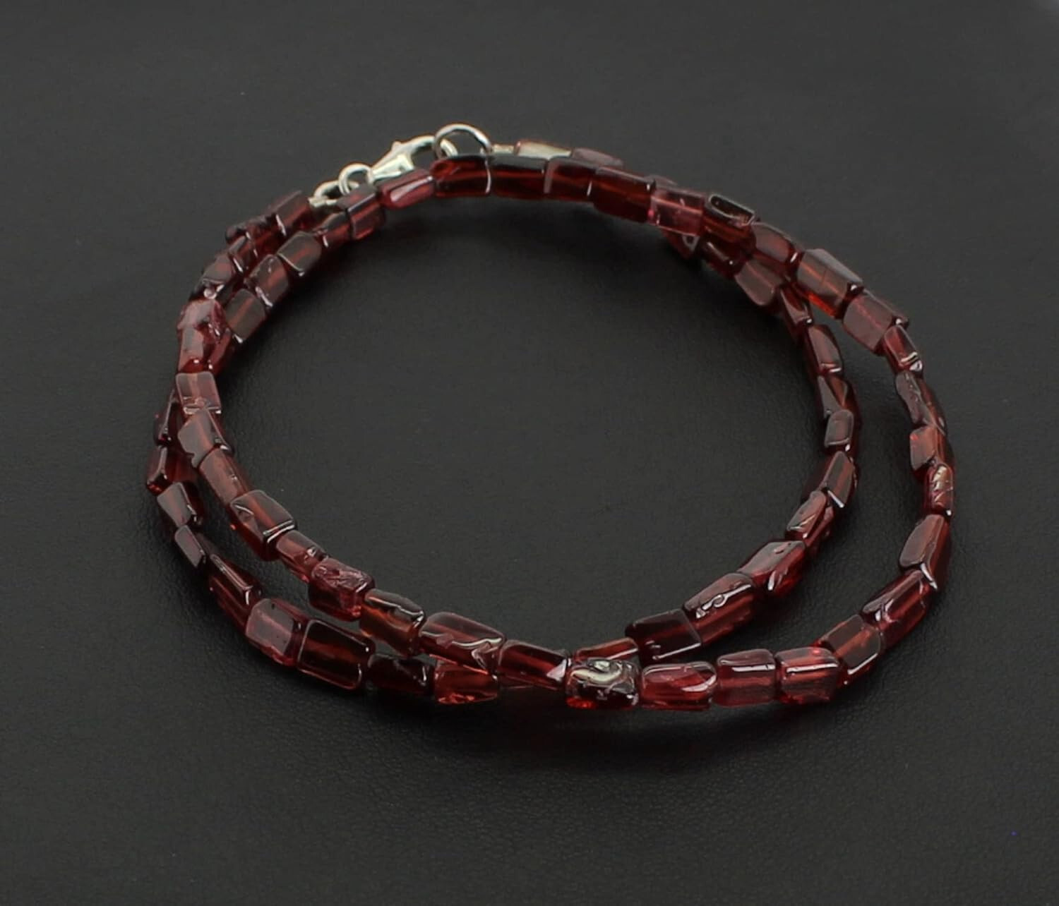 Budawi Granat Edelstein Schmuck Hals Kette Collier 925er Silber Karabiner