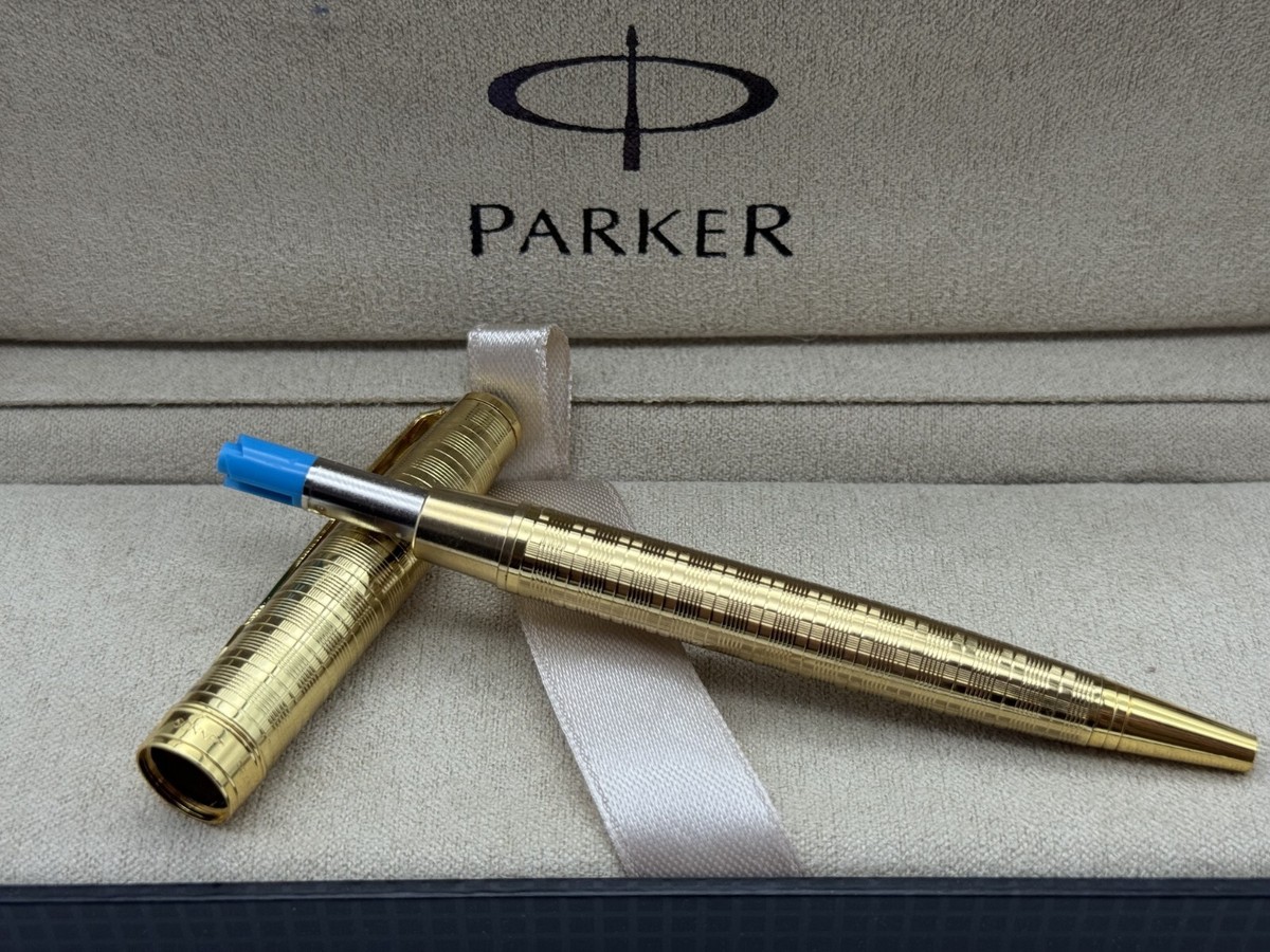 Excellent Parker Sonnet Ballpoint Pen Gold Circle Blue Ink