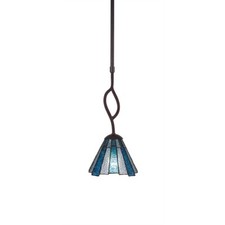 Toltec Revo 1 Light Mini Pendant, Dark Granit...