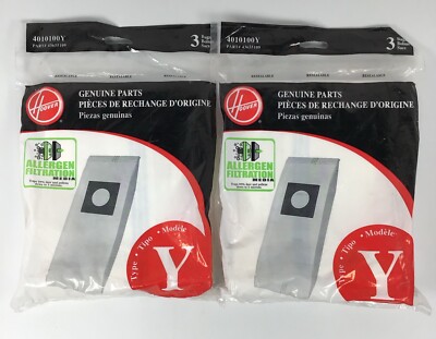 Genuine Hoover Type Y Allergen Filtration Vacuum Bag fits Windtunnel, 3 Pack X2