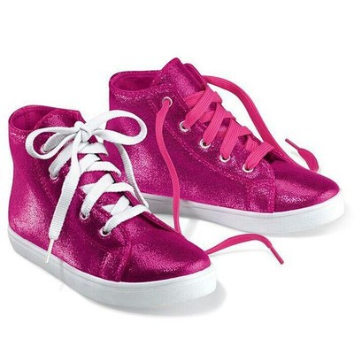 shiny high top sneakers
