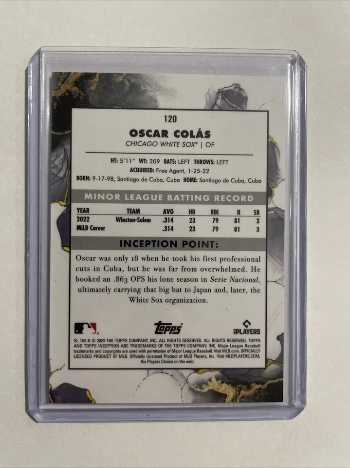 2023 Oscar Colas Topps Inception Green Parallel - Image 2 of 2