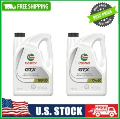 (2 pack) Castrol GTX 10W-30 Conventional Motor Oil, 5 Quarts