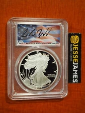 2006 W PROOF SILVER EAGLE PCGS PR70 FS PAUL BALAN SIGNED FLAG FROM 20TH ANN SET