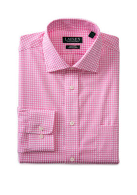 lauren by ralph lauren ultraflex classic fit non-iron dress shirt Mens Pink Easy Care Collared L 16.5- 32/33 since 1967