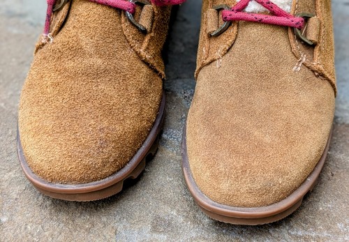 Botines Sorel Phoenix para mujer 9,5 LL3652-286 marrón camel gamuza piel de oveja usados en excelente estado - Imagen 6 de 11