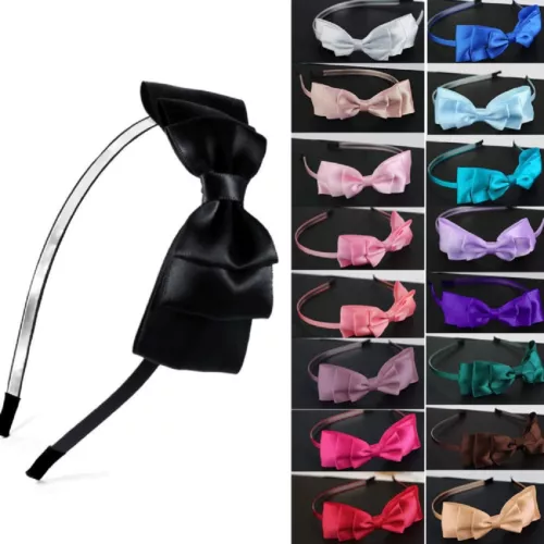 Haarreif Haarreifen Satin Schleife VIELE Unifarben Haarschmuck Kopfschmuck