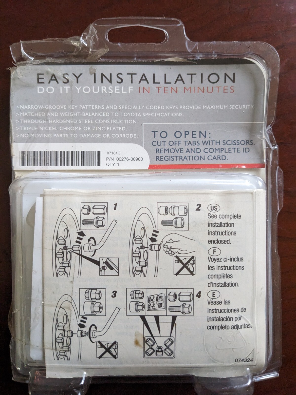 Toyota Genuine Alloy Wheel Lock Set MPN 0027600900 Toyota Lexus Models