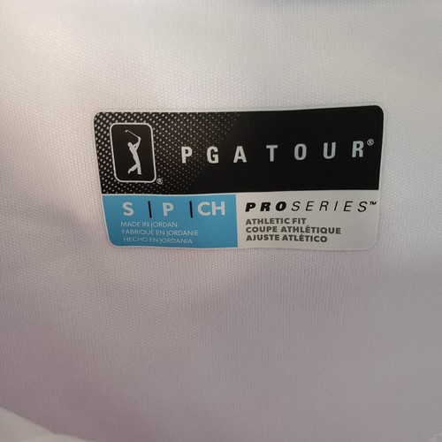PGA Tour Pro Series Athletic Fit Stretch Golf Polo Shirt Blue Striped Size Small - Picture 3 of 7