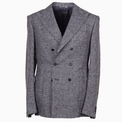 Canali Gray-Black Check Soft-Woven Wool Blend Sport Coat Slim