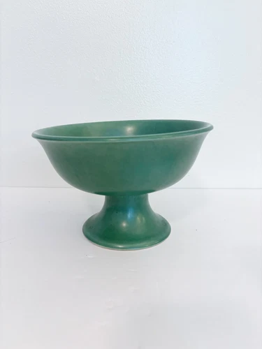 Red Wing Art Pottery 5011 Footed Bowl Pedestal Planter Green 4.5 Tall