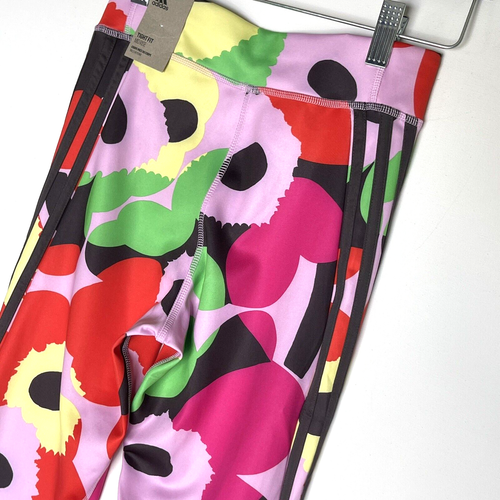 Marimekko Adidas Leggings Girls Large 13-14Y Floral Believe This Red Pink New - Picture 13 of 15