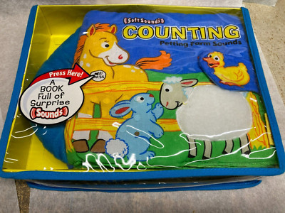 Counting Petting Farm Sounds Children's Soft Play Book in Carry Case Hear TouchG