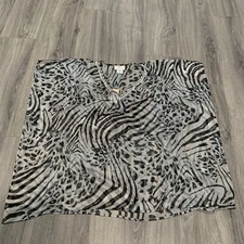 Sol & Mer Womens Size Small Swimsuit Beach Cover Up Animal Print Gold Metallic