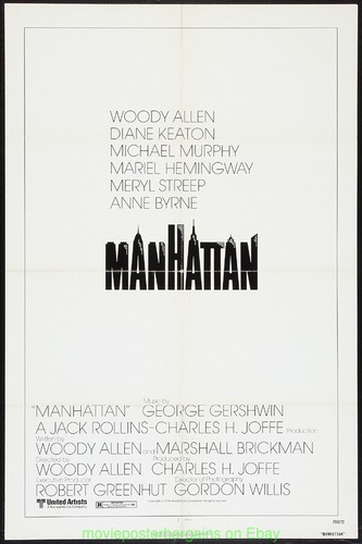 MANHATTAN MOVIE POSTER Original Folded 27x41 VeryFine Condition Woody Allen 1979