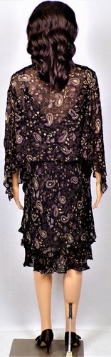 AZUL EVA Talla 14 Multicolor Paisley/Floral 2 Piezas Conjunto Noche 100% Rayón - Imagen 5 de 12