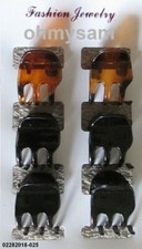 CLOSEOUT 12 6 NEW NEUTRAL MULTI COLOR PLASTIC HAIR CLIP/JAW/ FLAT COMB / 1 1/4"