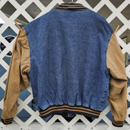 Vintage 90s L Dunbrooke Denim Jean Gatorade Embroidered Varsity Large Jacket VTG - Picture 13 of 22