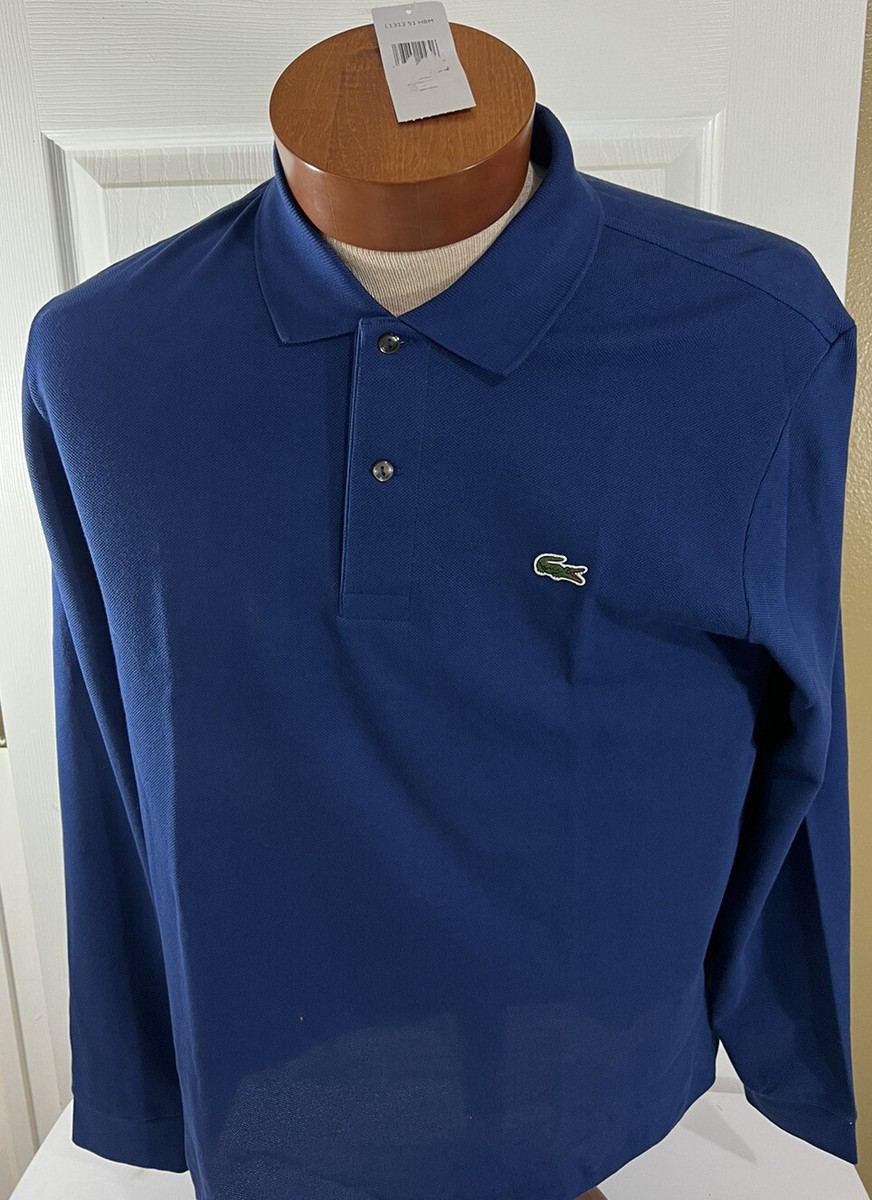 Lacoste Classic Fit Men's Long Sleeve Blue Us L Fr 5 Collar