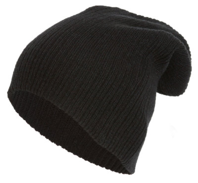 Black knit 100% wool slouchy Beanie Black Knit Slouchy Beanie: Lightweight Wool Blend Cap - Etsy main image 2