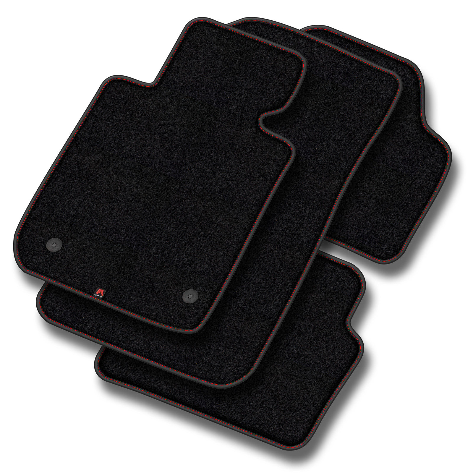 Tapis de sol velours rouge mat haute densité épousant les formes d'origine de la Volvo S60 II