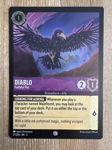 Diablo 37/204 Disney Lorcana Into The Inklands Cold Foil Common Card NM