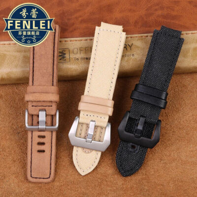 24*16mm Leather For TIMEX Tidal Compass T2N720 T2N721 Bracelet Strap Watch Band