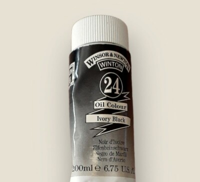#ad #ad Winsor and Newton Winton Oil Colour Permanent Ivory Black 24 Linseed Large 6.75 $16.66