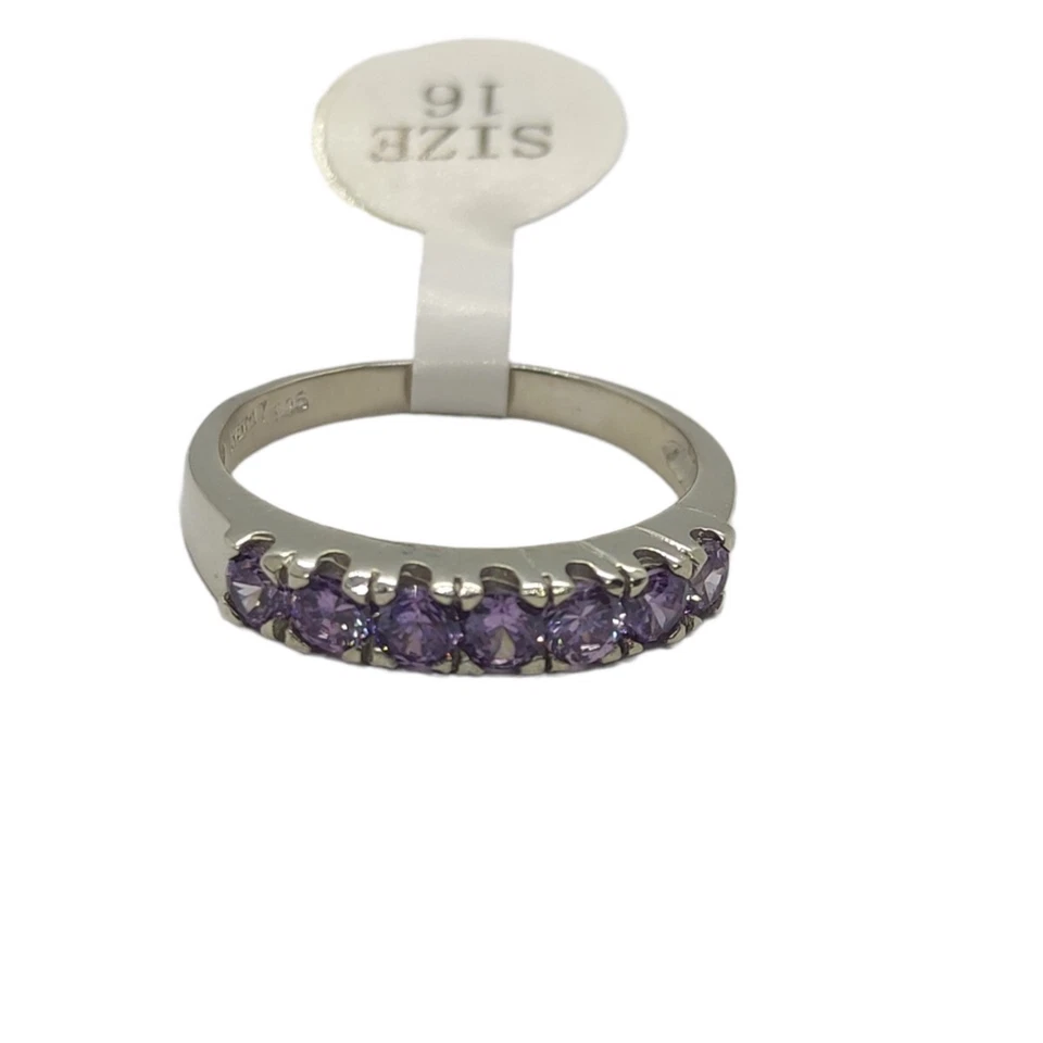 Anello Donn VERETTA /RIVIERA Viola FEDINA ANELLO   ARGENTO zirconi  Lilla Glicin - Immagine 2 di 4