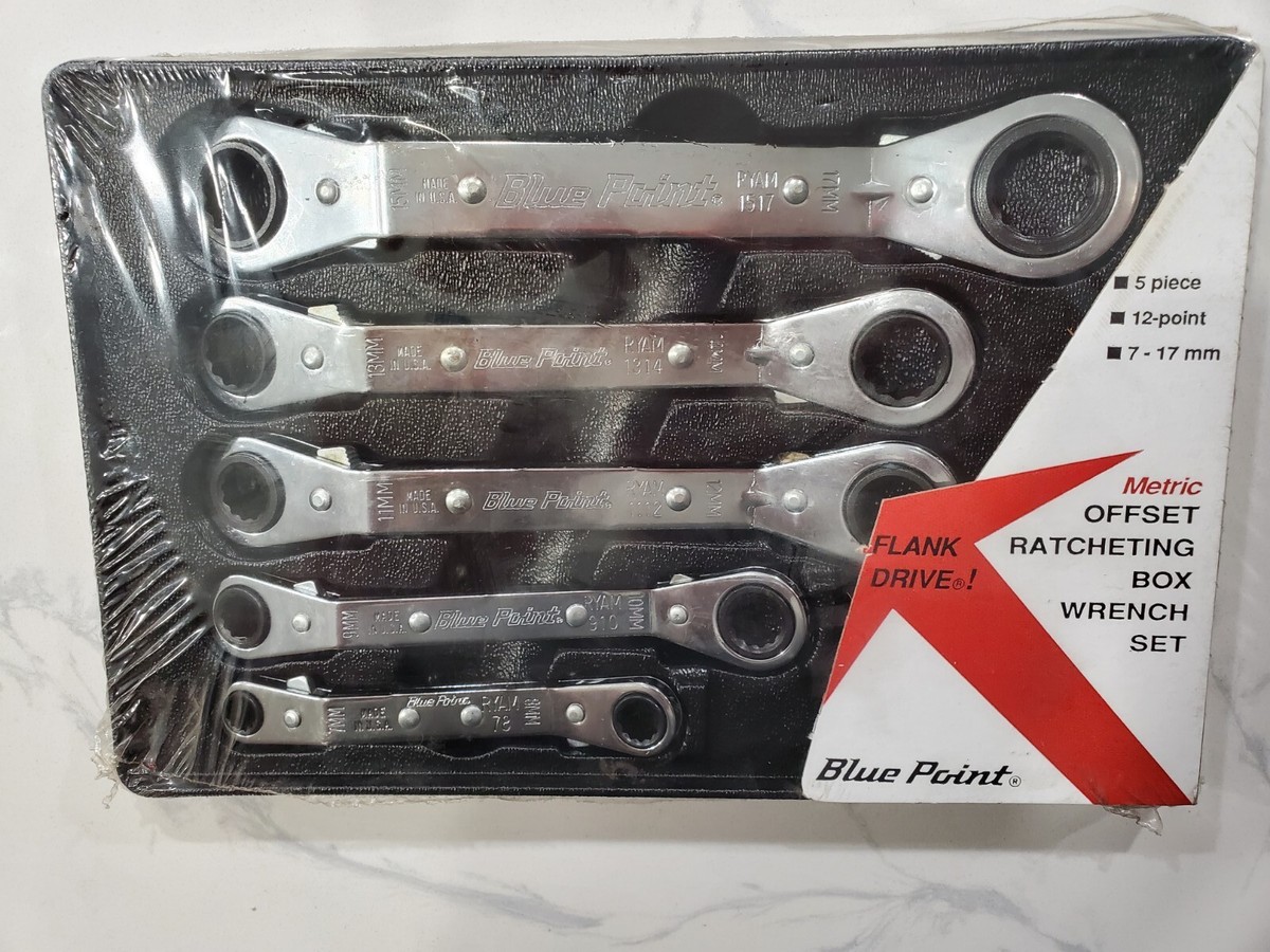 3Mi－Ki　0107 ♡ BLUE POINT 5-Piece 12-Point Metric 25° Offset Ratcheting Box