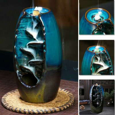 Backflow Waterfall Incense Burner, Ceramic Aromatherapy Ornament, Home Decor btn