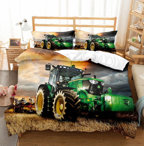 Juego de sábanas John Deere Tractor funda nórdica fundas de almohada 135x200cm/DE  - Imagen 3 de 21