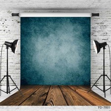 Retro Dark Blue Wall Wooden Floor Photography Background Portrait Photo Backdrop