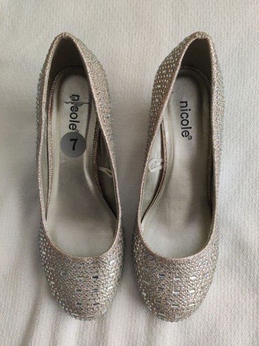 Nicole 7M Bedazzled Slip On Wedge Heel NVIKING