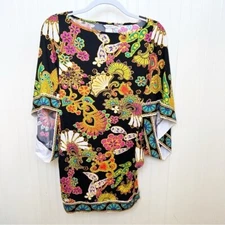 Trina Turk Multicolor Nandini Print Kimono Sleeve Swim Coverup Women's  Size XS