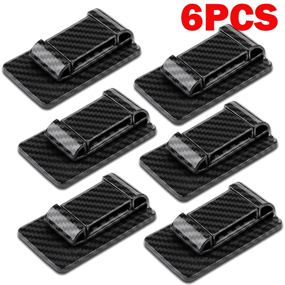 6PCS Carbon Fiber Car Seat Belt Stabilizer Limiter Auto Interior Accessories - Image 2 of 4