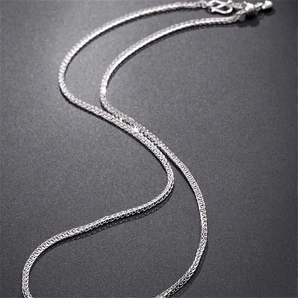 Ожерелье из чистой платины PT950 950 с регулируемыми звеньями из пшеницы 1 мм 19,6 дюйма - Изображение 3 из 4