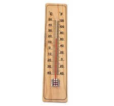 THERMOMETER 22 CM HOLZ -40° C BIS +50° INNE...
