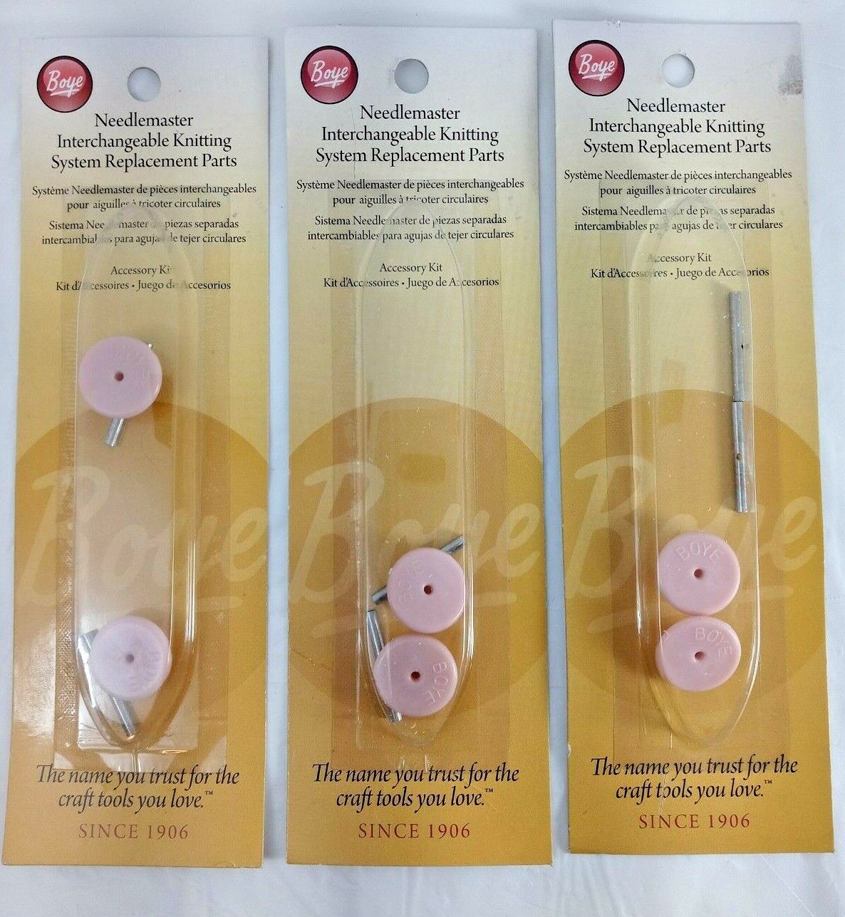 BOYE Needlemaster 2 Joins &  2 Tops Replacement Parts Lot of 3 Packs SEALED