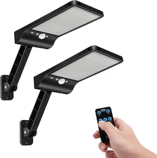 56LED Remote Solar Flood Light, outside Security Motion Sensor Lights with Remot