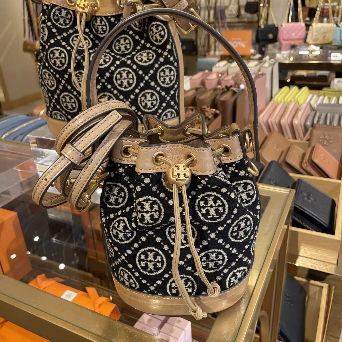 Tory Burch T Monogram Jacquard Bucket Bag