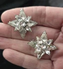Vintage Small Weissco Rhinestone Brooch Pin Lot Star Weiss Costume Jewelry pair
