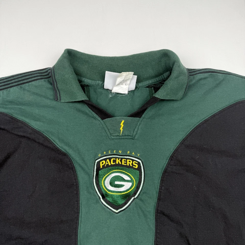 Camisa polo masculina vintage Green Bay Packers XL jogador profissional futebol americano rugby anos 90 NFL - Imagem 2 de 4
