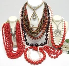 VINTAGE TO NOW FASHION/COSTUME JEWELRY NECKLACE LOT, ASSORTED TYPES & MATERIALS