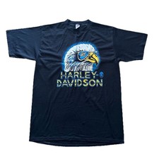 VTG 80s HARLEY DAVIDSON Eagle With Sunglasses 3D Emblem Tee XL NWOT Made In USA