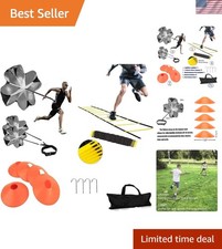 Complete Agility Training Set: 20ft Ladder, 6 Cones  Speed Parachute Included