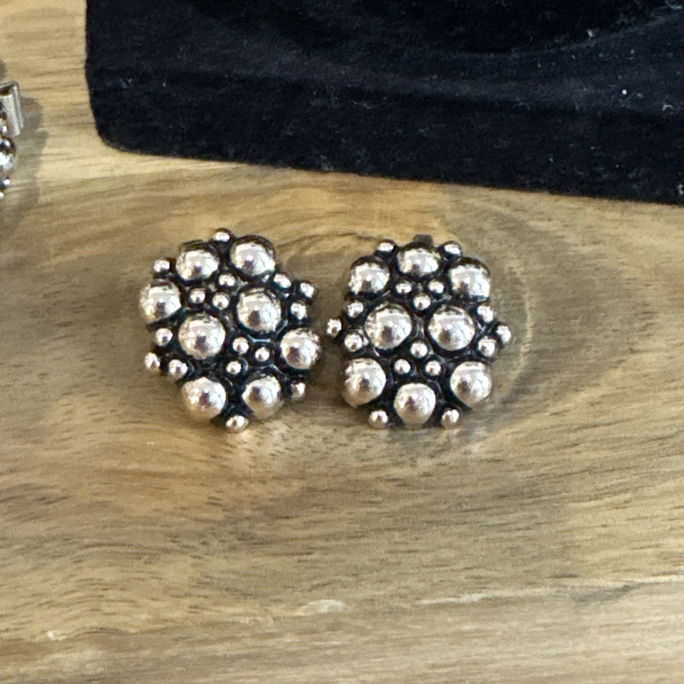 Joyería de aluminio vintage patrón U Schloss - Pulsera collar + clip en pendientes Foto 3 de 4